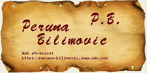 Peruna Bilimović vizit kartica